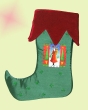 Новогодний подвесной носок для подарков Зеленый, 44 см Праздничный аксессуар , Текстиль Возраст: от 3 лет RUSS; Великобритания 2007 г ; Артикул: 32649; Упаковка: Пакет инфо 2971a.