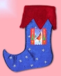 Новогодний подвесной носок для подарков Синий, 44 см Праздничный аксессуар , Текстиль Возраст: от 3 лет RUSS; Великобритания 2007 г ; Артикул: 32649; Упаковка: Пакет инфо 8268d.